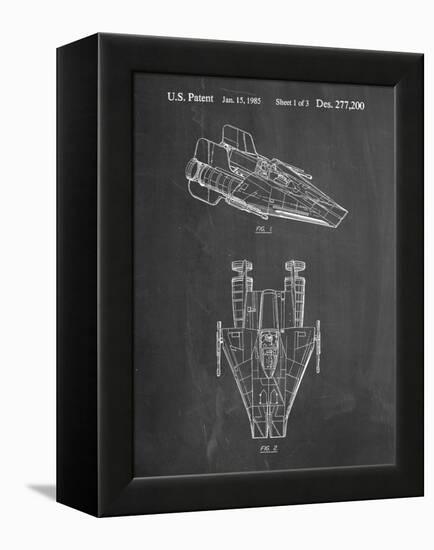 PP515-Chalkboard Star Wars RZ-1 A Wing Starfighter Patent Print-Cole Borders-Framed Premier Image Canvas