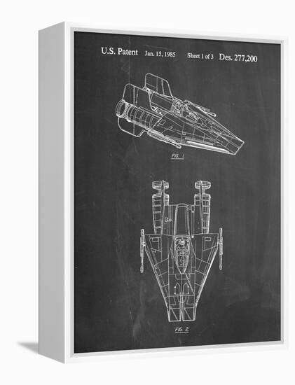 PP515-Chalkboard Star Wars RZ-1 A Wing Starfighter Patent Print-Cole Borders-Framed Premier Image Canvas