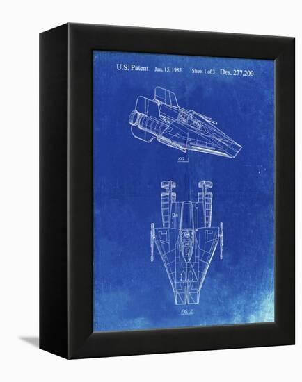 PP515-Faded Blueprint Star Wars RZ-1 A Wing Starfighter Patent Print-Cole Borders-Framed Premier Image Canvas