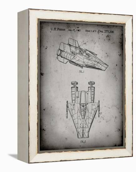 PP515-Faded Grey Star Wars RZ-1 A Wing Starfighter Patent Print-Cole Borders-Framed Premier Image Canvas