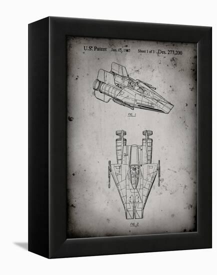 PP515-Faded Grey Star Wars RZ-1 A Wing Starfighter Patent Print-Cole Borders-Framed Premier Image Canvas