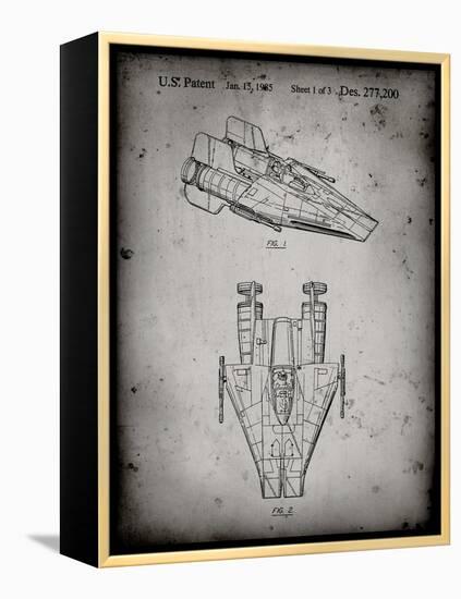 PP515-Faded Grey Star Wars RZ-1 A Wing Starfighter Patent Print-Cole Borders-Framed Premier Image Canvas