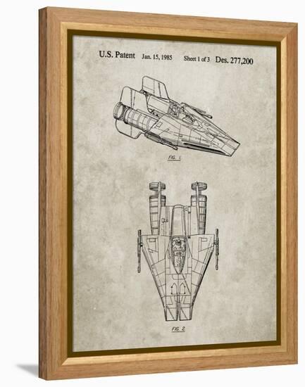 PP515-Sandstone Star Wars RZ-1 A Wing Starfighter Patent Print-Cole Borders-Framed Premier Image Canvas