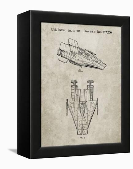 PP515-Sandstone Star Wars RZ-1 A Wing Starfighter Patent Print-Cole Borders-Framed Premier Image Canvas