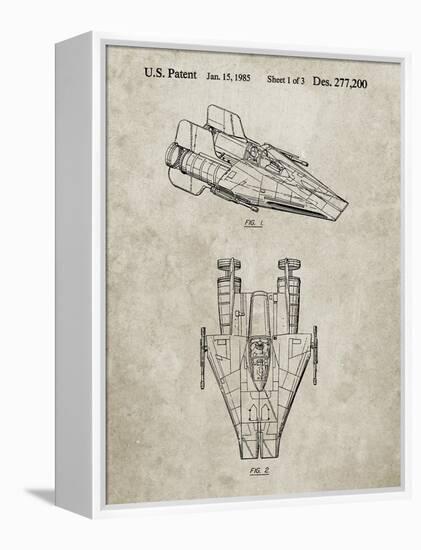 PP515-Sandstone Star Wars RZ-1 A Wing Starfighter Patent Print-Cole Borders-Framed Premier Image Canvas