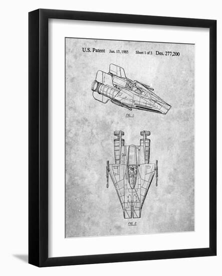 PP515-Slate Star Wars RZ-1 A Wing Starfighter Patent Print-Cole Borders-Framed Giclee Print