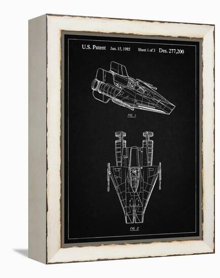 PP515-Vintage Black Star Wars RZ-1 A Wing Starfighter Patent Print-Cole Borders-Framed Premier Image Canvas
