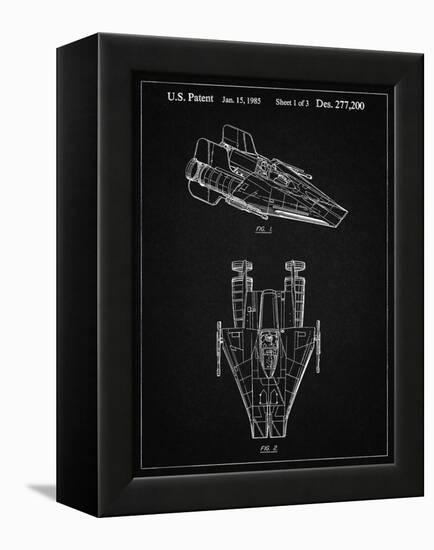 PP515-Vintage Black Star Wars RZ-1 A Wing Starfighter Patent Print-Cole Borders-Framed Premier Image Canvas