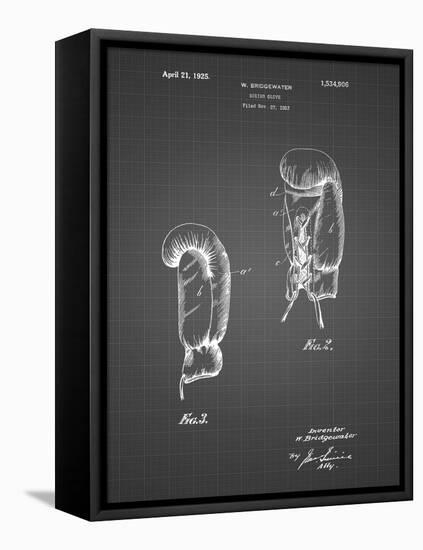 PP517-Black Grid Boxing Glove 1925 Patent Poster-Cole Borders-Framed Premier Image Canvas