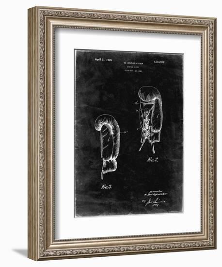 PP517-Black Grunge Boxing Glove 1925 Patent Poster-Cole Borders-Framed Giclee Print