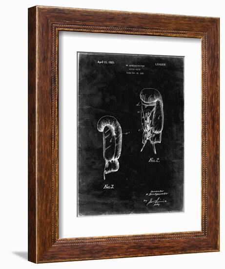 PP517-Black Grunge Boxing Glove 1925 Patent Poster-Cole Borders-Framed Giclee Print