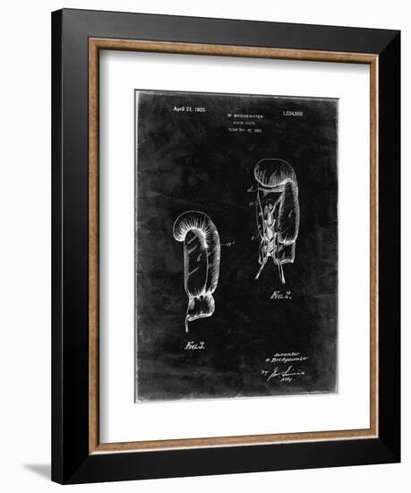 PP517-Black Grunge Boxing Glove 1925 Patent Poster-Cole Borders-Framed Giclee Print