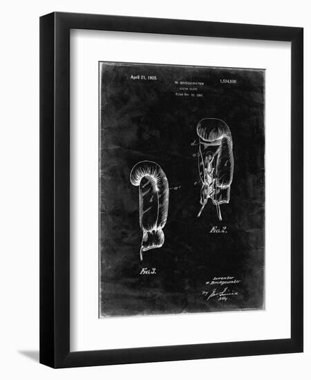 PP517-Black Grunge Boxing Glove 1925 Patent Poster-Cole Borders-Framed Giclee Print