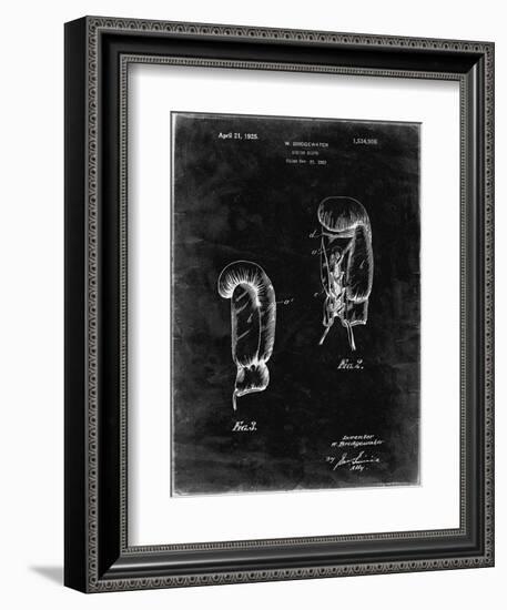 PP517-Black Grunge Boxing Glove 1925 Patent Poster-Cole Borders-Framed Giclee Print