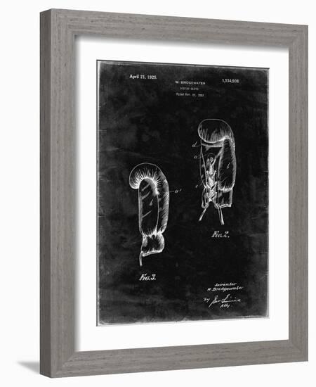 PP517-Black Grunge Boxing Glove 1925 Patent Poster-Cole Borders-Framed Giclee Print