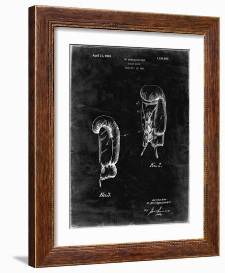 PP517-Black Grunge Boxing Glove 1925 Patent Poster-Cole Borders-Framed Giclee Print