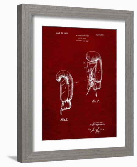 PP517-Burgundy Boxing Glove 1925 Patent Poster-Cole Borders-Framed Giclee Print