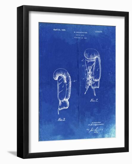 PP517-Faded Blueprint Boxing Glove 1925 Patent Poster-Cole Borders-Framed Giclee Print