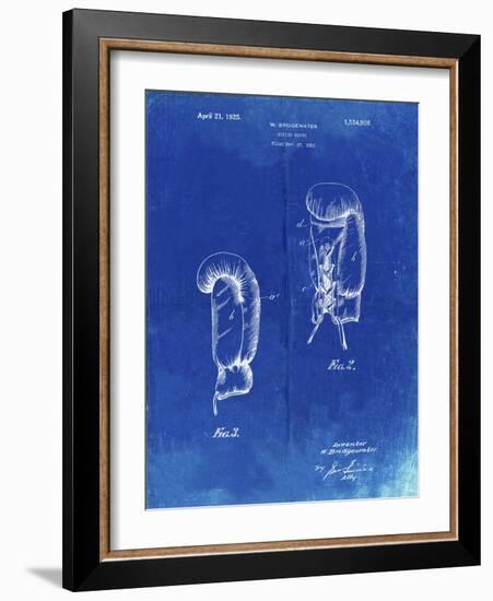 PP517-Faded Blueprint Boxing Glove 1925 Patent Poster-Cole Borders-Framed Giclee Print