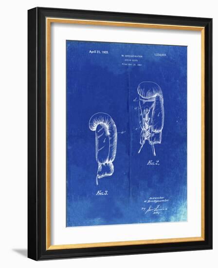 PP517-Faded Blueprint Boxing Glove 1925 Patent Poster-Cole Borders-Framed Giclee Print