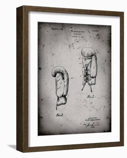 PP517-Faded Grey Boxing Glove 1925 Patent Poster-Cole Borders-Framed Giclee Print