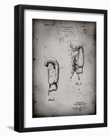 PP517-Faded Grey Boxing Glove 1925 Patent Poster-Cole Borders-Framed Giclee Print