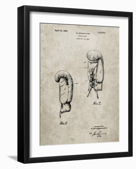 PP517-Sandstone Boxing Glove 1925 Patent Poster-Cole Borders-Framed Giclee Print