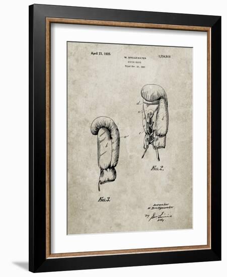 PP517-Sandstone Boxing Glove 1925 Patent Poster-Cole Borders-Framed Giclee Print