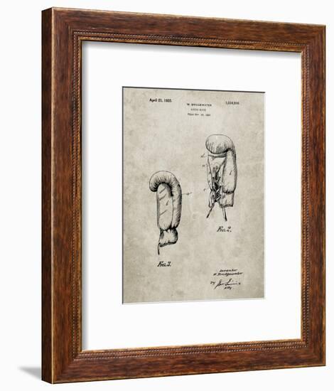 PP517-Sandstone Boxing Glove 1925 Patent Poster-Cole Borders-Framed Giclee Print