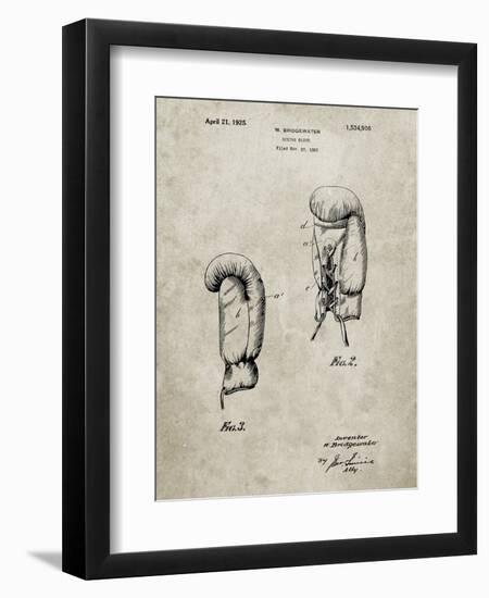 PP517-Sandstone Boxing Glove 1925 Patent Poster-Cole Borders-Framed Giclee Print