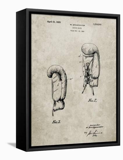 PP517-Sandstone Boxing Glove 1925 Patent Poster-Cole Borders-Framed Premier Image Canvas