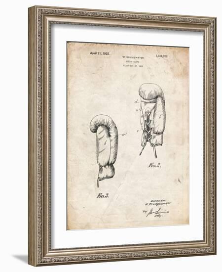 PP517-Vintage Parchment Boxing Glove 1925 Patent Poster-Cole Borders-Framed Giclee Print