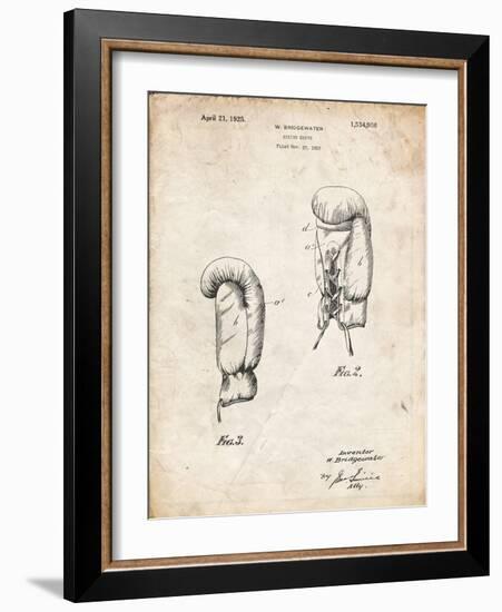 PP517-Vintage Parchment Boxing Glove 1925 Patent Poster-Cole Borders-Framed Giclee Print