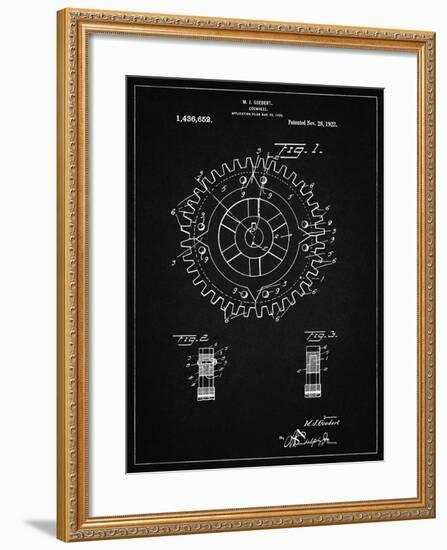 PP526-Vintage Black Cogwheel 1922 Patent Poster-Cole Borders-Framed Giclee Print