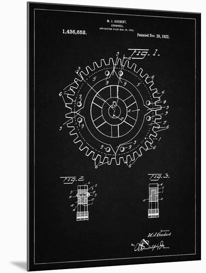 PP526-Vintage Black Cogwheel 1922 Patent Poster-Cole Borders-Mounted Giclee Print