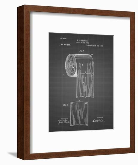 PP53-Black Grid Toilet Paper Patent-Cole Borders-Framed Giclee Print