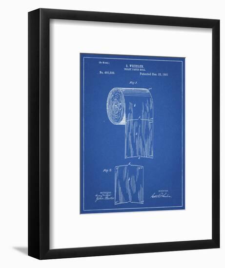 PP53-Blueprint Toilet Paper Patent-Cole Borders-Framed Giclee Print