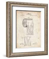 PP53-Vintage Parchment Toilet Paper Patent-Cole Borders-Framed Giclee Print