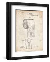 PP53-Vintage Parchment Toilet Paper Patent-Cole Borders-Framed Giclee Print