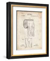PP53-Vintage Parchment Toilet Paper Patent-Cole Borders-Framed Giclee Print