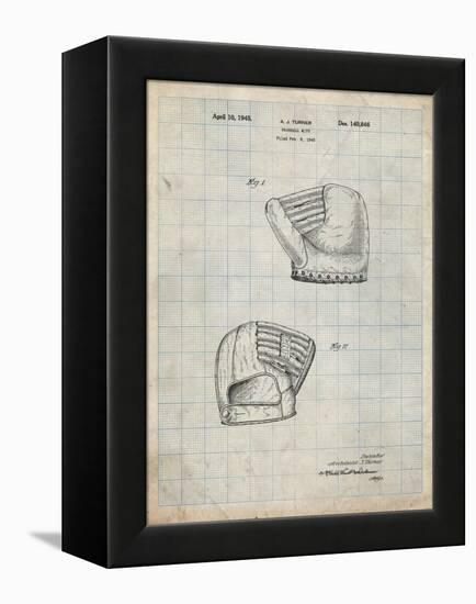 PP538-Antique Grid Parchment A.J. Turner Baseball Mitt Patent Poster-Cole Borders-Framed Premier Image Canvas