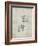 PP538-Antique Grid Parchment A.J. Turner Baseball Mitt Patent Poster-Cole Borders-Framed Giclee Print