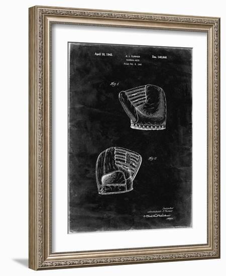 PP538-Black Grunge A.J. Turner Baseball Mitt Patent Poster-Cole Borders-Framed Giclee Print