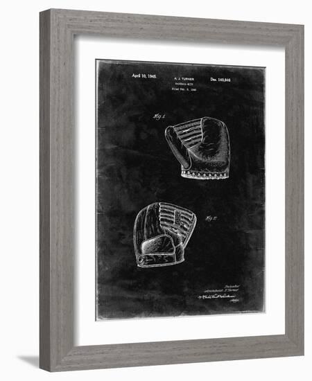 PP538-Black Grunge A.J. Turner Baseball Mitt Patent Poster-Cole Borders-Framed Giclee Print