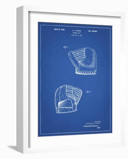 PP538-Blueprint A.J. Turner Baseball Mitt Patent Poster-Cole Borders-Framed Giclee Print