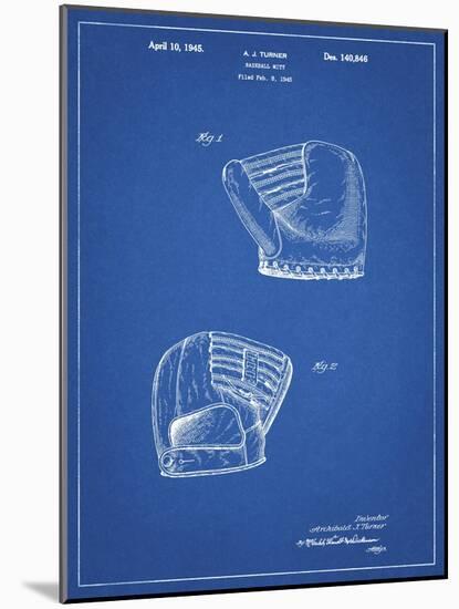 PP538-Blueprint A.J. Turner Baseball Mitt Patent Poster-Cole Borders-Mounted Giclee Print