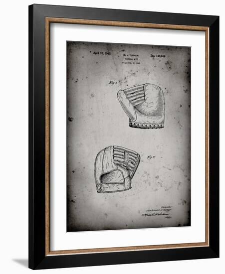 PP538-Faded Grey A.J. Turner Baseball Mitt Patent Poster-Cole Borders-Framed Giclee Print