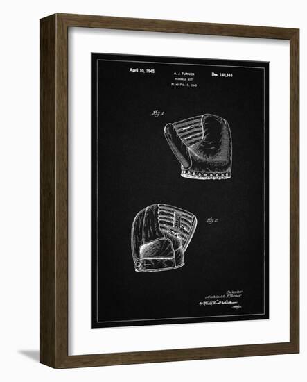 PP538-Vintage Black A.J. Turner Baseball Mitt Patent Poster-Cole Borders-Framed Giclee Print