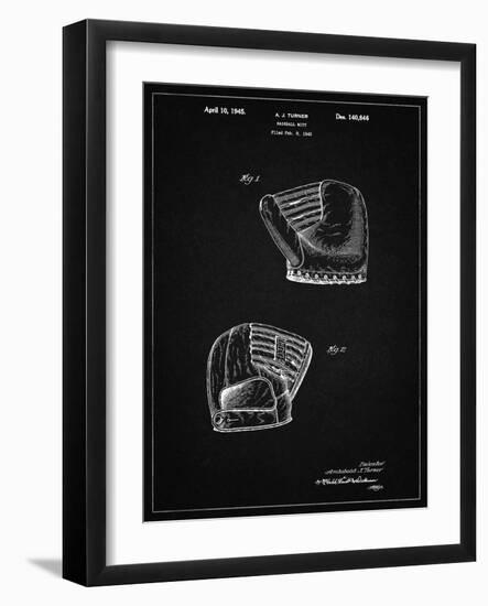 PP538-Vintage Black A.J. Turner Baseball Mitt Patent Poster-Cole Borders-Framed Giclee Print