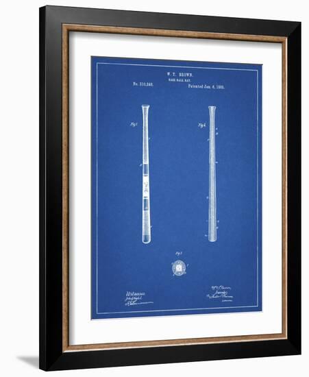 PP539-Blueprint Antique Baseball Bat 1885 Patent Poster-Cole Borders-Framed Giclee Print